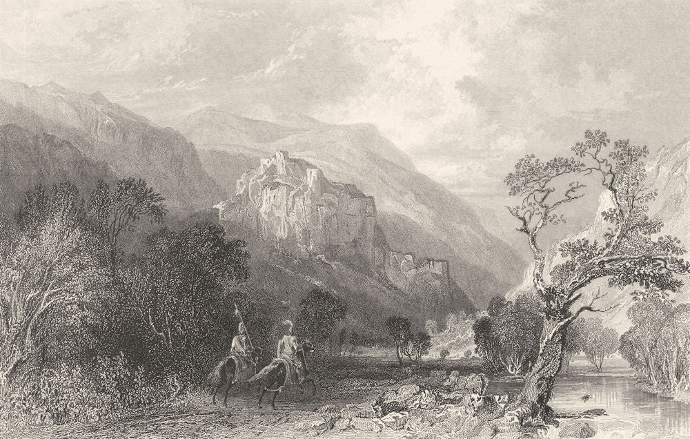 CUMBS. Cumbs. Castle Rock. Vale St John.  1832 old antique print picture